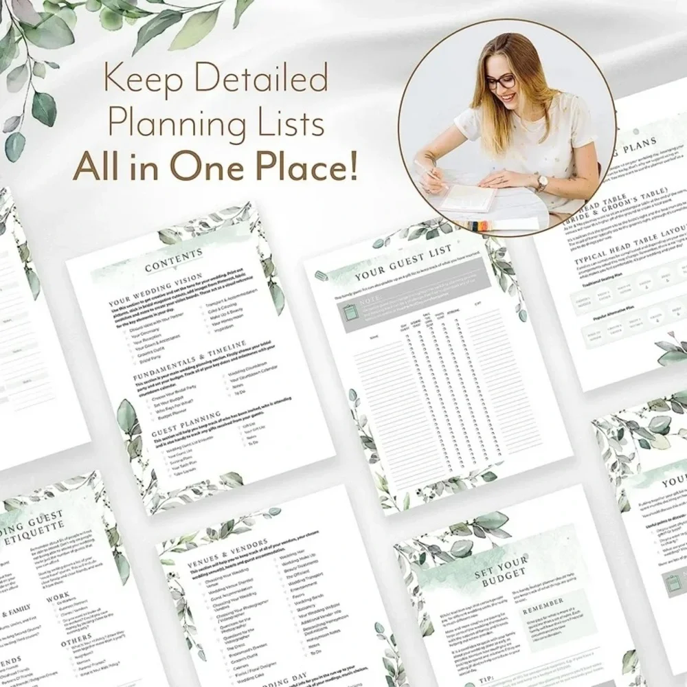 Your Perfect Day Wedding Planner & Organizer - Bridal Planning Diary, Floral